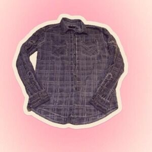 Affliction Y2K Button Up Plaid Shirt